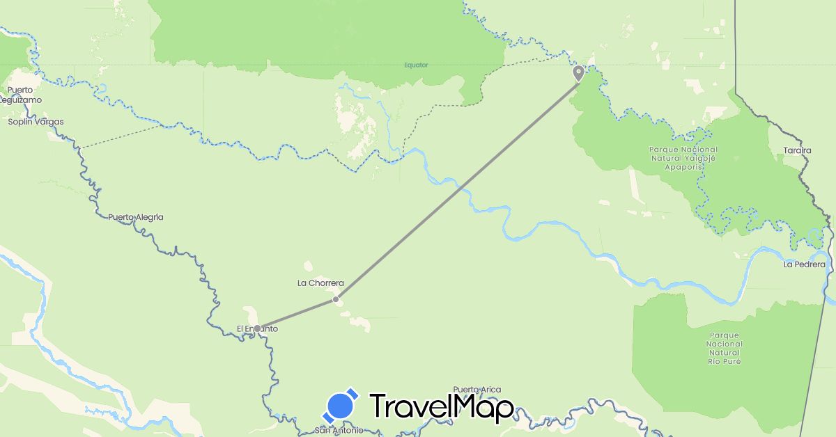 TravelMap itinerary: plane in Colombia (South America)